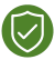 Checkmark shape in a shield shape icon