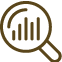 Magnifying class with bar graph inside