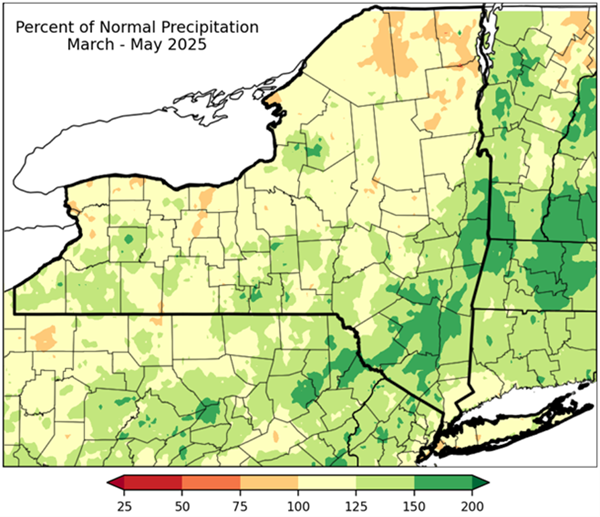 Percent of normal precipitation