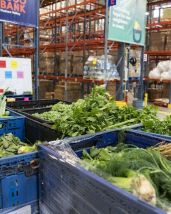 Inside of food distribution warehouse.