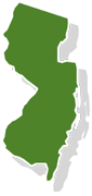 State of New Jersey green outline 