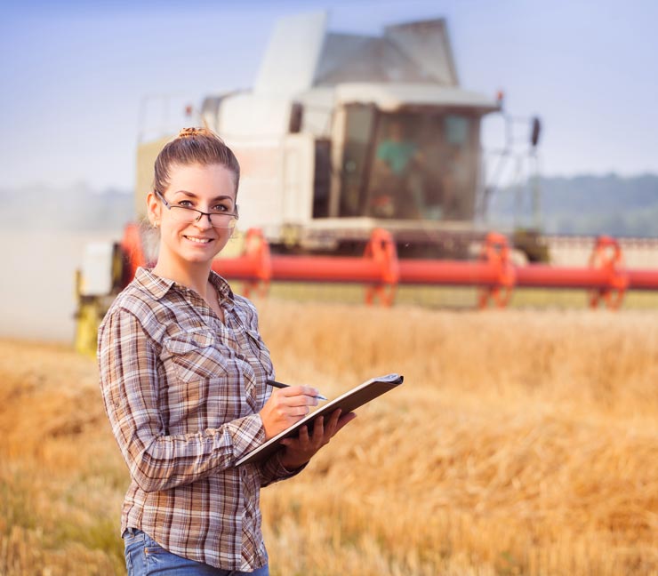  Ag analyst in field during harvest season 