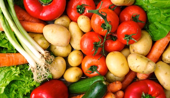 Close-up of a variety of fresh vegetable